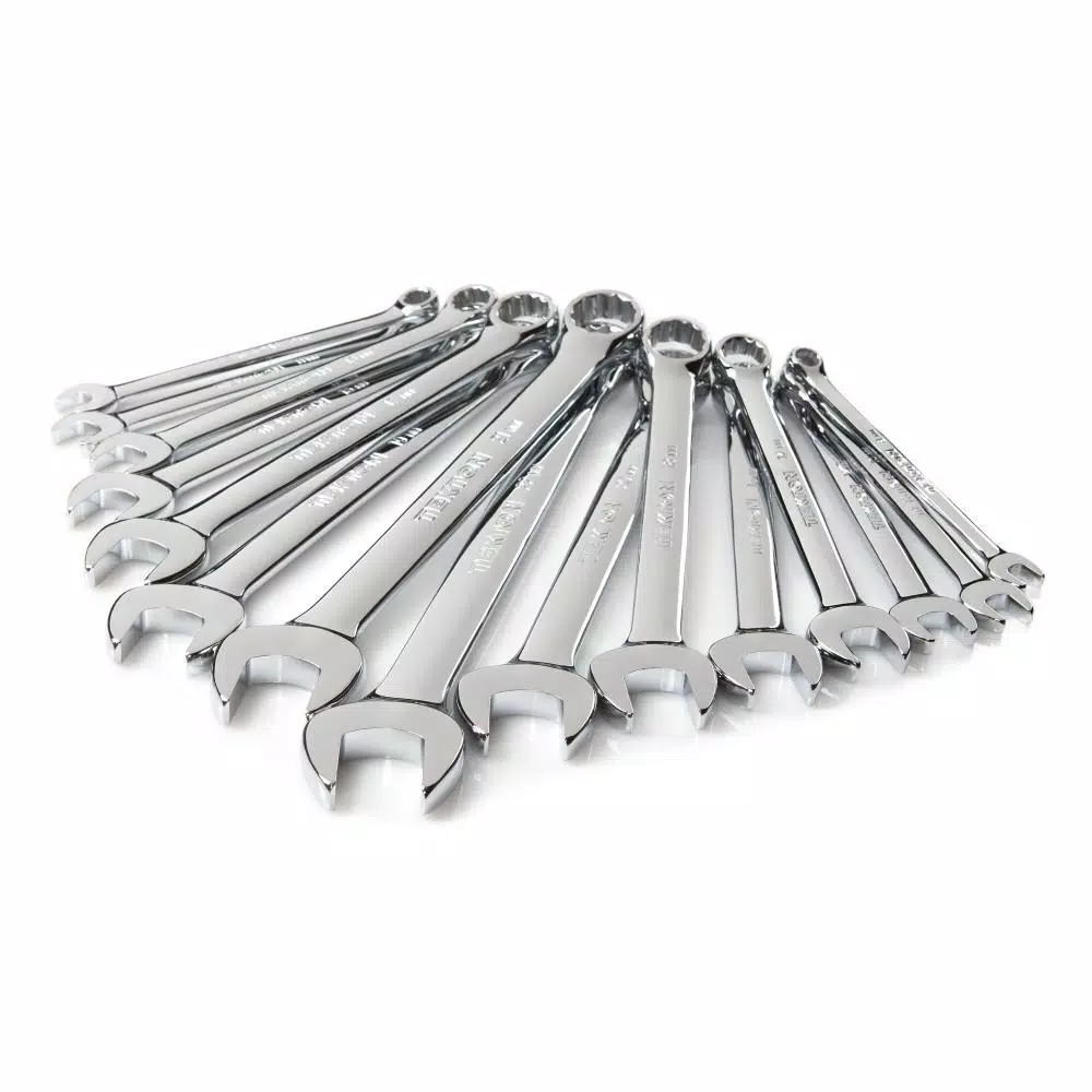 TEKTON 30-Piece Combination Wrench Set, 1/4-1 in. and 8-22 mm with Roll-Up Pouch