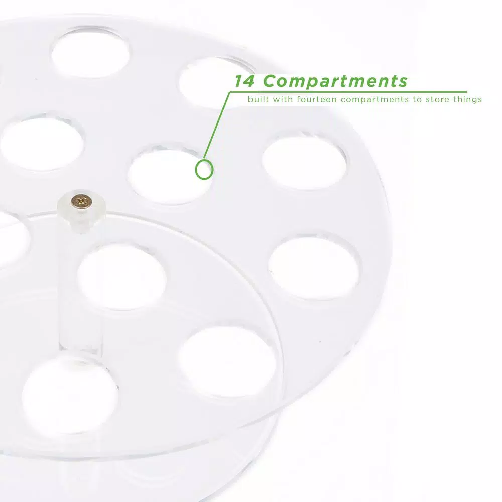 Mind Reader Clear Acrylic 14-Slot Round Ice Cream Cone & Sushi Roll Serving Tray Holder