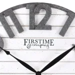 FirsTime & Co. Sawyer Shiplap Wall Clock, 18-in Round Rustic Farmhouse Decor thumbnail 2