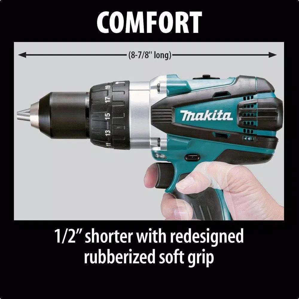 Makita 18V LXT Cordless 1/2 in. Hammer Driver-Drill Kit with (2) 4.0 Ah Batteries, Charger, and Hard Case