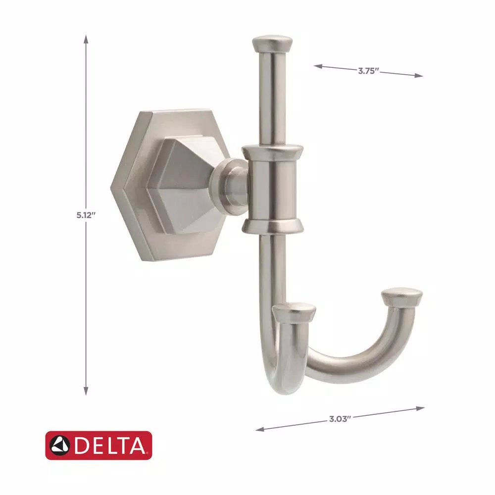 Delta Grandover Towel Hook in SpotShield Brushed Nickel