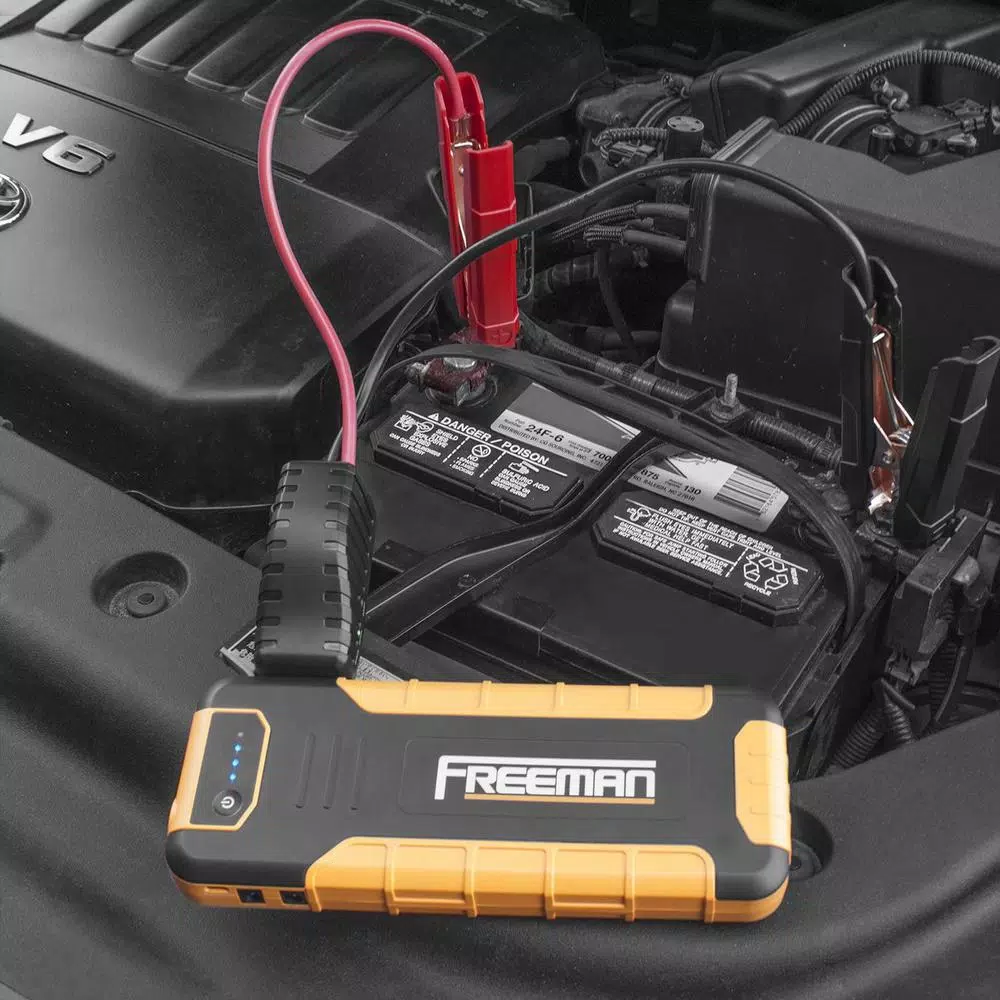Freeman 800 Amp Compact Lithium-Ion Portable Jump Starter and Power Bank with Case