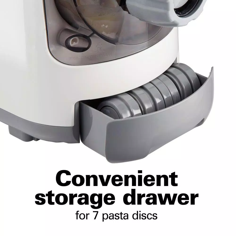 Hamilton Beach Electric Pasta Maker with Internal Scale, 7 Shapes, White