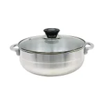 Home Basics Aluminum Satin Nickel Caldero with Glass Lid, 4.33 qt Multi-Pot thumbnail 1