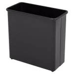 Safco 7 Gal. Heavy-Duty Steel Fire-Safe Rectangular Trash Can, Black thumbnail 1