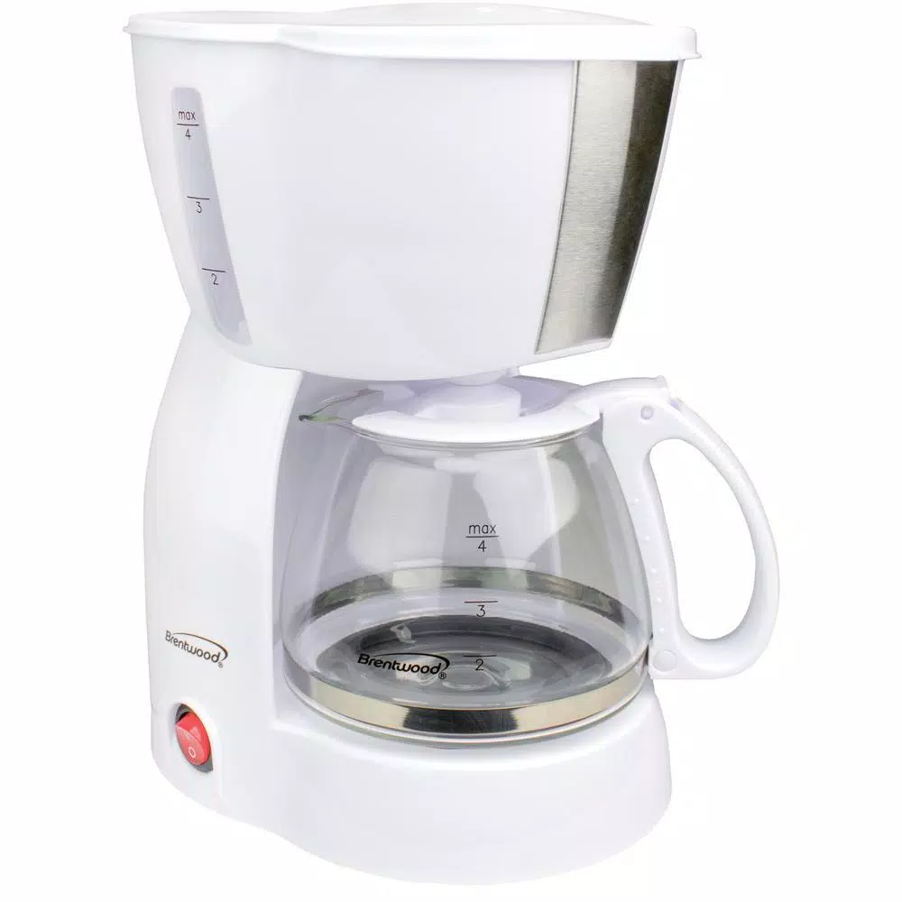 Brentwood Appliances 2-Piece Breakfast Set: 4-Cup Drip Coffee Maker and 2-Slice Cool-Touch Toaster, White
