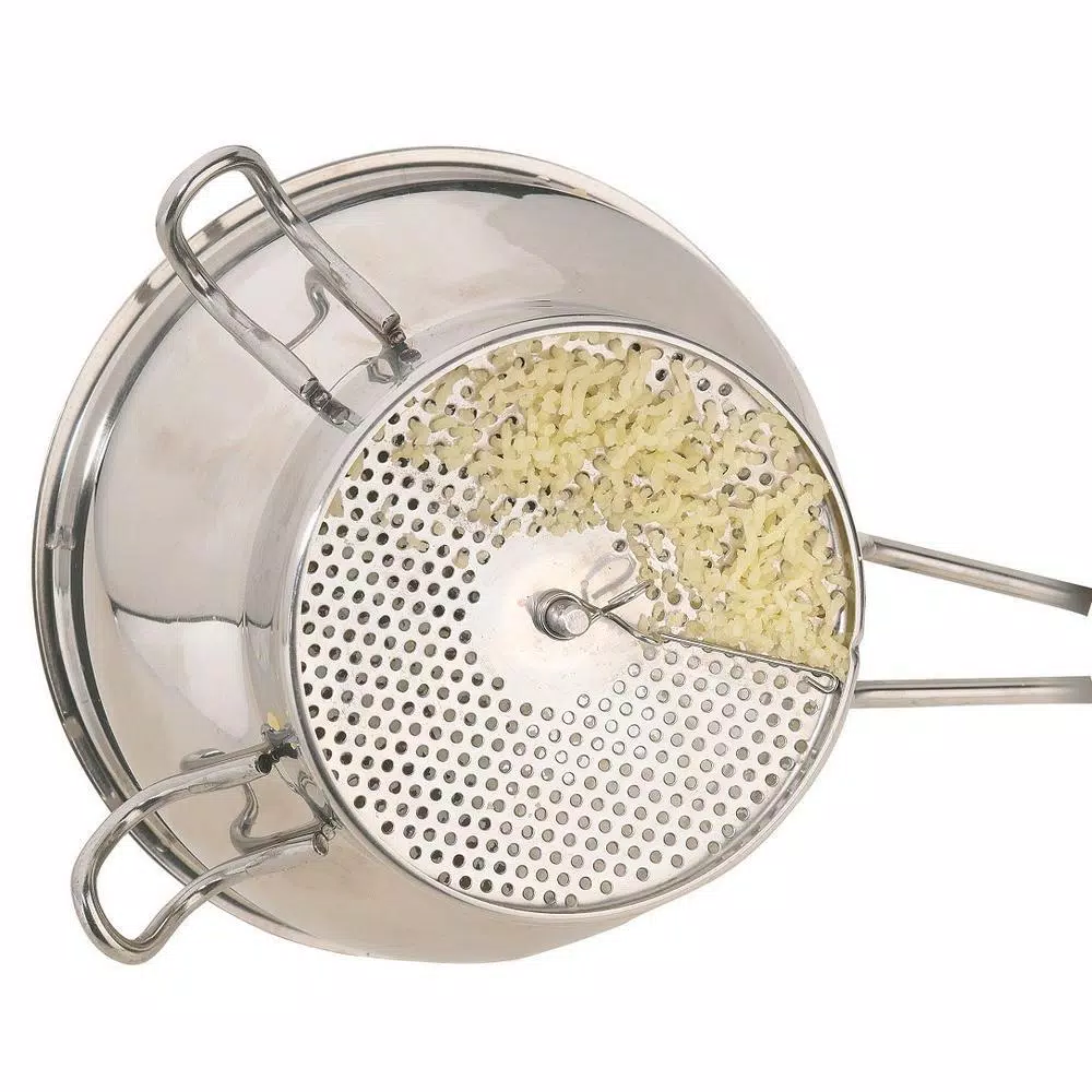 GEFU Stainless Steel Food Mill with 2 Interchangeable Discs and Scraper, 2 Qt.