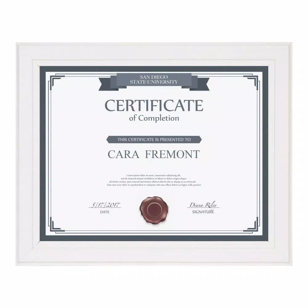 DesignOvation Kieva 8.5 x 11 in. White Solid Wood Picture Frame Set, Set of 6
