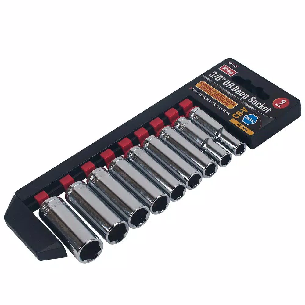 KING 9-Piece 3/8 in. Drive Metric Deep Socket Set