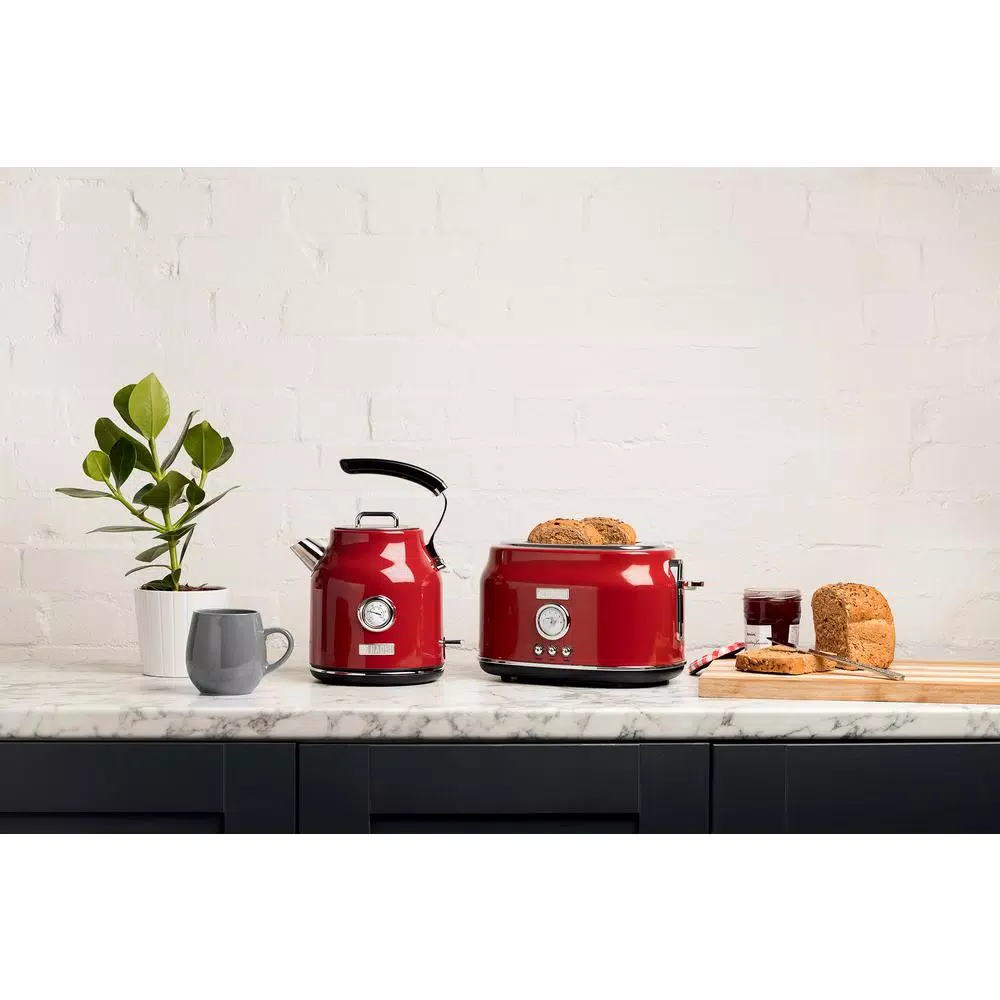 Haden Dorset 1500W 2-Slice Wide Slot Retro Toaster - Red