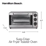 Hamilton Beach Sure-Crisp 4-Slice Air Fryer Toaster Oven, Stainless Steel thumbnail 2