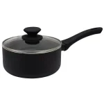 Oster Ashford 2 Qt. Aluminum Nonstick Sauce Pan with Glass Lid, Black thumbnail 1