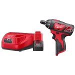 Milwaukee M12 12V Lithium-Ion Cordless 1/4 in. Hex Screwdriver Kit with 1.5 Ah Battery and Charger thumbnail 1