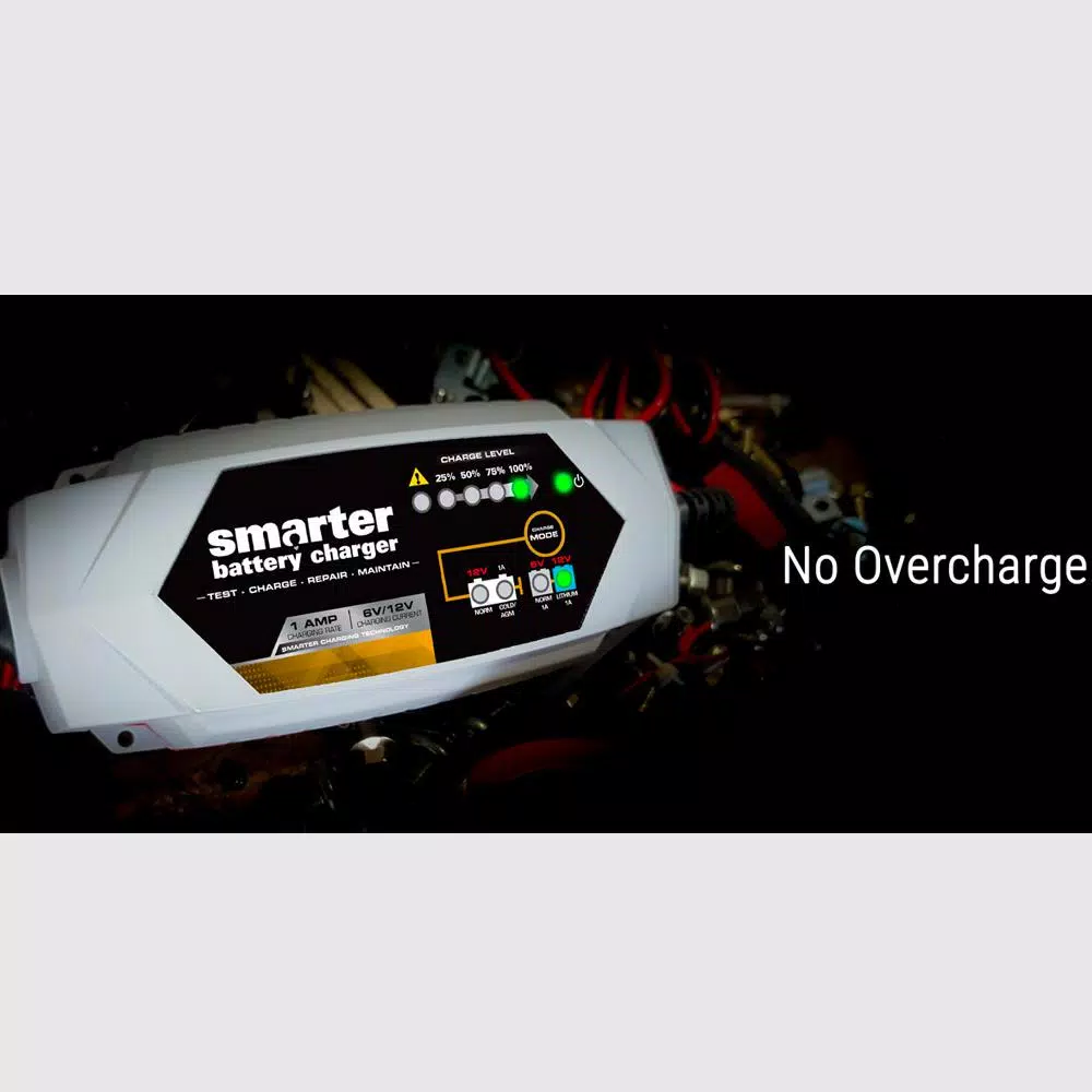 Smartech Products IC-1000 1 Amp 6V/12V Automotive Battery Charger, Maintainer, Repairer & Tester