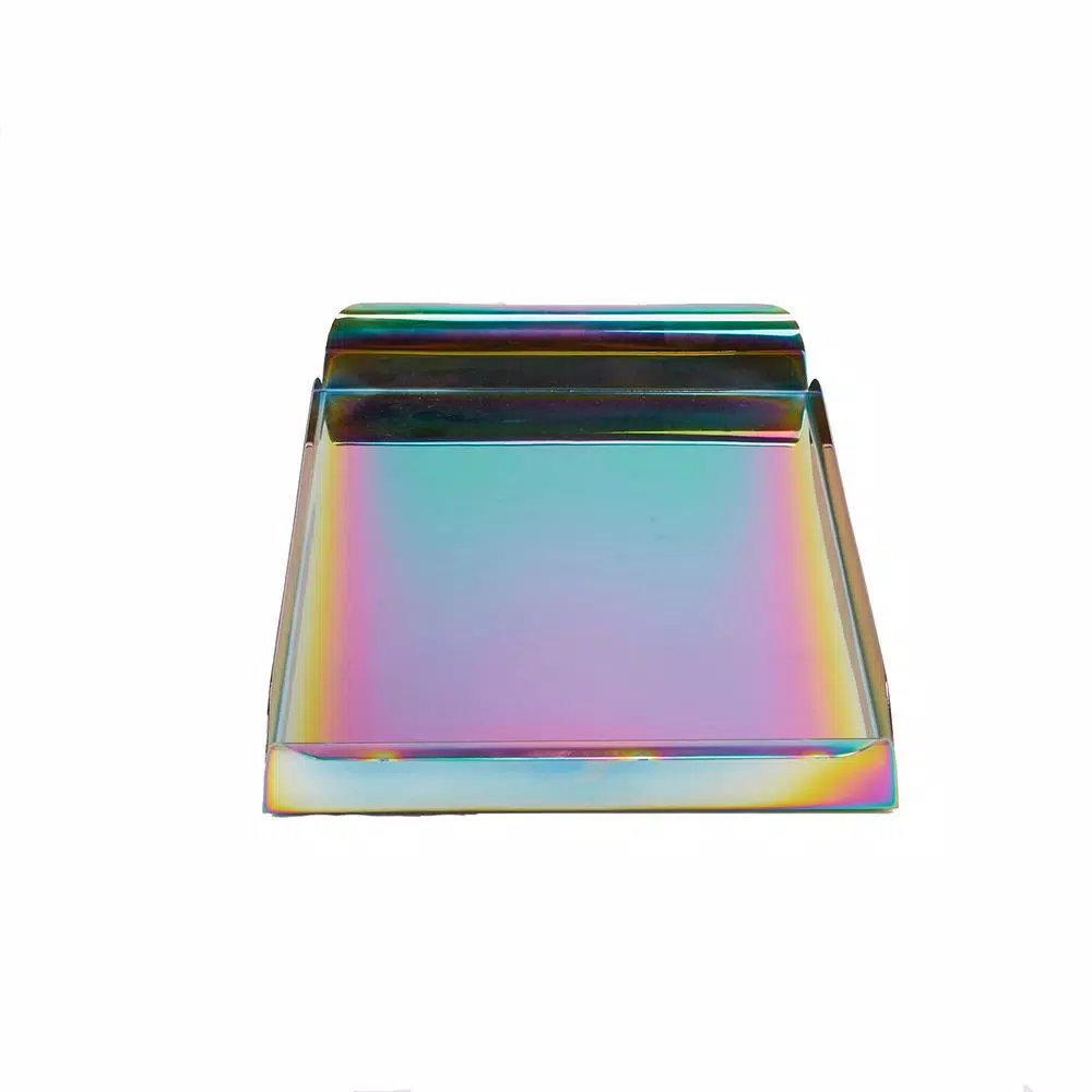 Mind Reader Assorted Color Rainbow Steel Rectangular Serving Tray with Handles