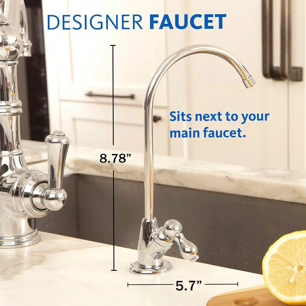 Aquasana AQ-5200 2-Stage Under Counter Drinking Water Filtration System with Brushed Nickel Faucet