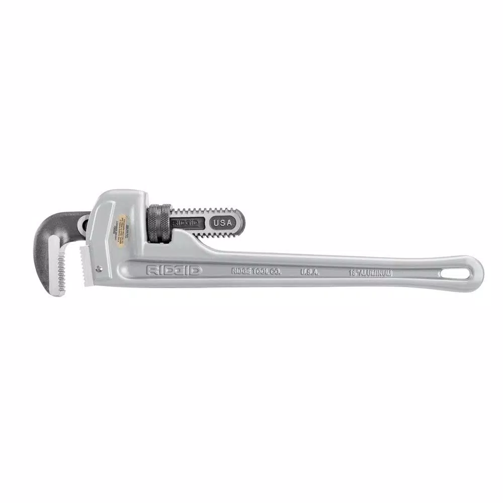 RIDGID 18 in. Aluminum Straight Pipe Wrench, 2.5 in. Capacity