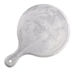Over and Back Marble Grey Porcelain Round Serving Board thumbnail 1