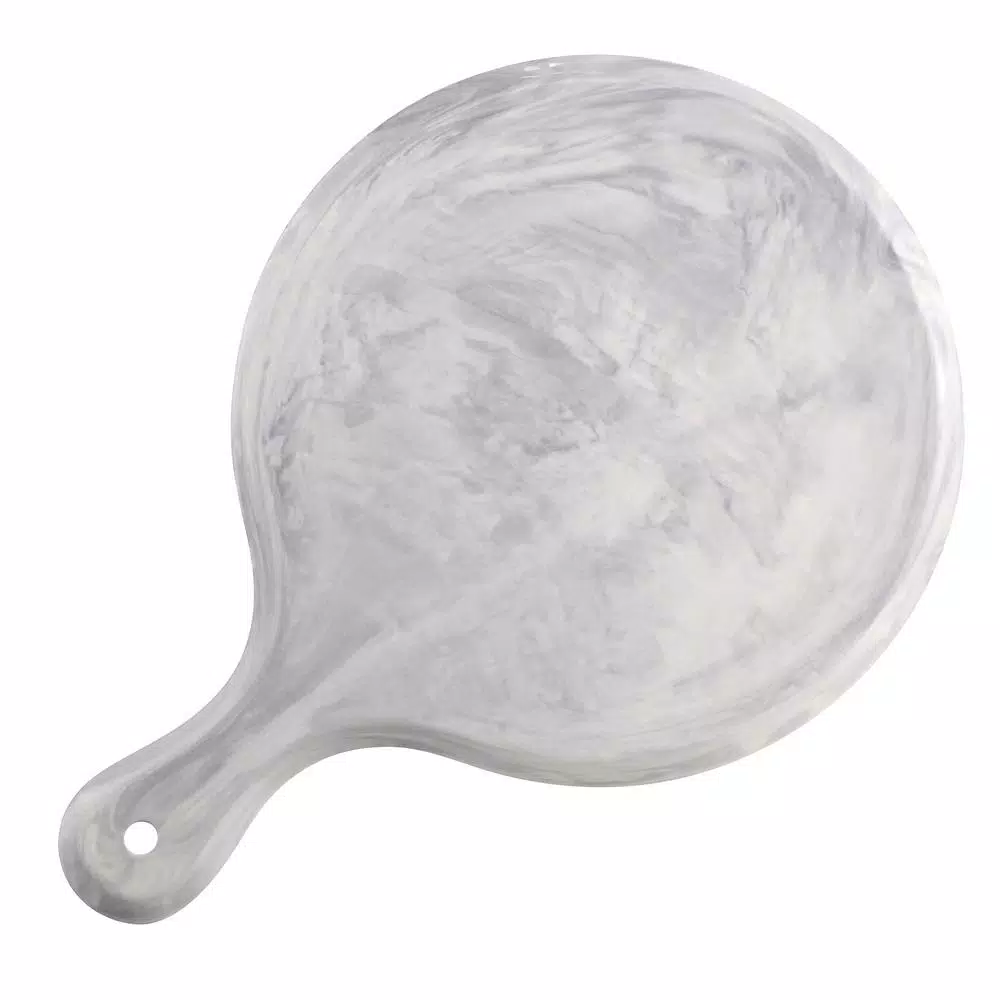 Over and Back Marble Grey Porcelain Round Serving Board