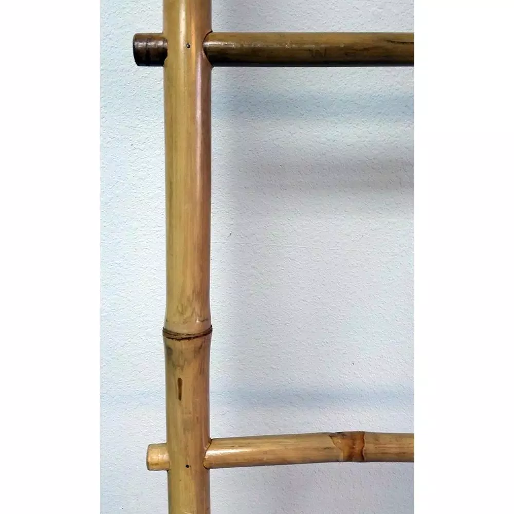 MGP 5 ft. Solid Bamboo 5-Bar Ladder Towel Rack - Natural Sand Finish