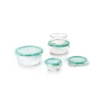 OXO Good Grips Smart Seal 8-Piece Borosilicate Glass Round Food Storage Container Set thumbnail 2
