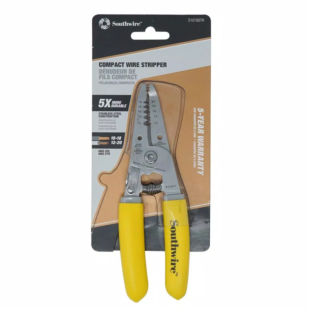 Southwire S1018STR 6 in. Compact Wire Stripper, 10-18 AWG