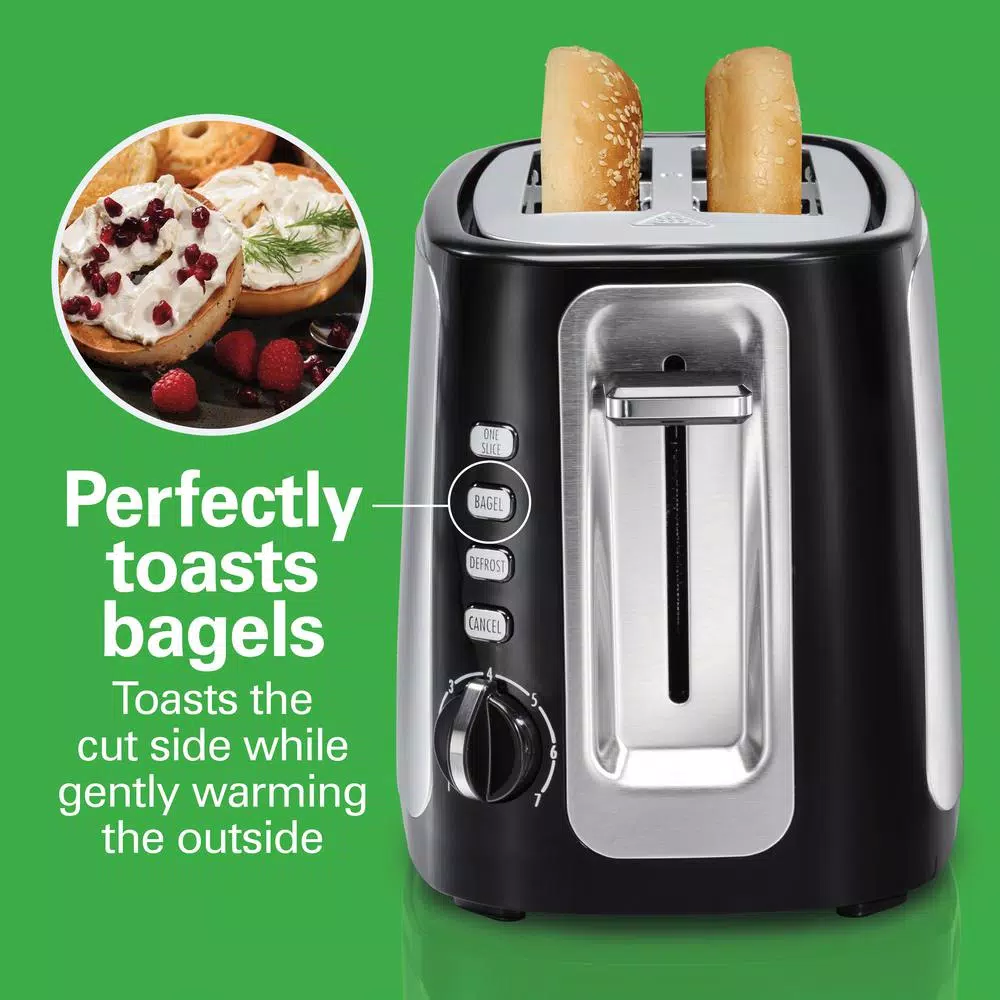 Hamilton Beach Sure-Toast 2-Slice Stainless Steel Wide Slot Toaster, 800W