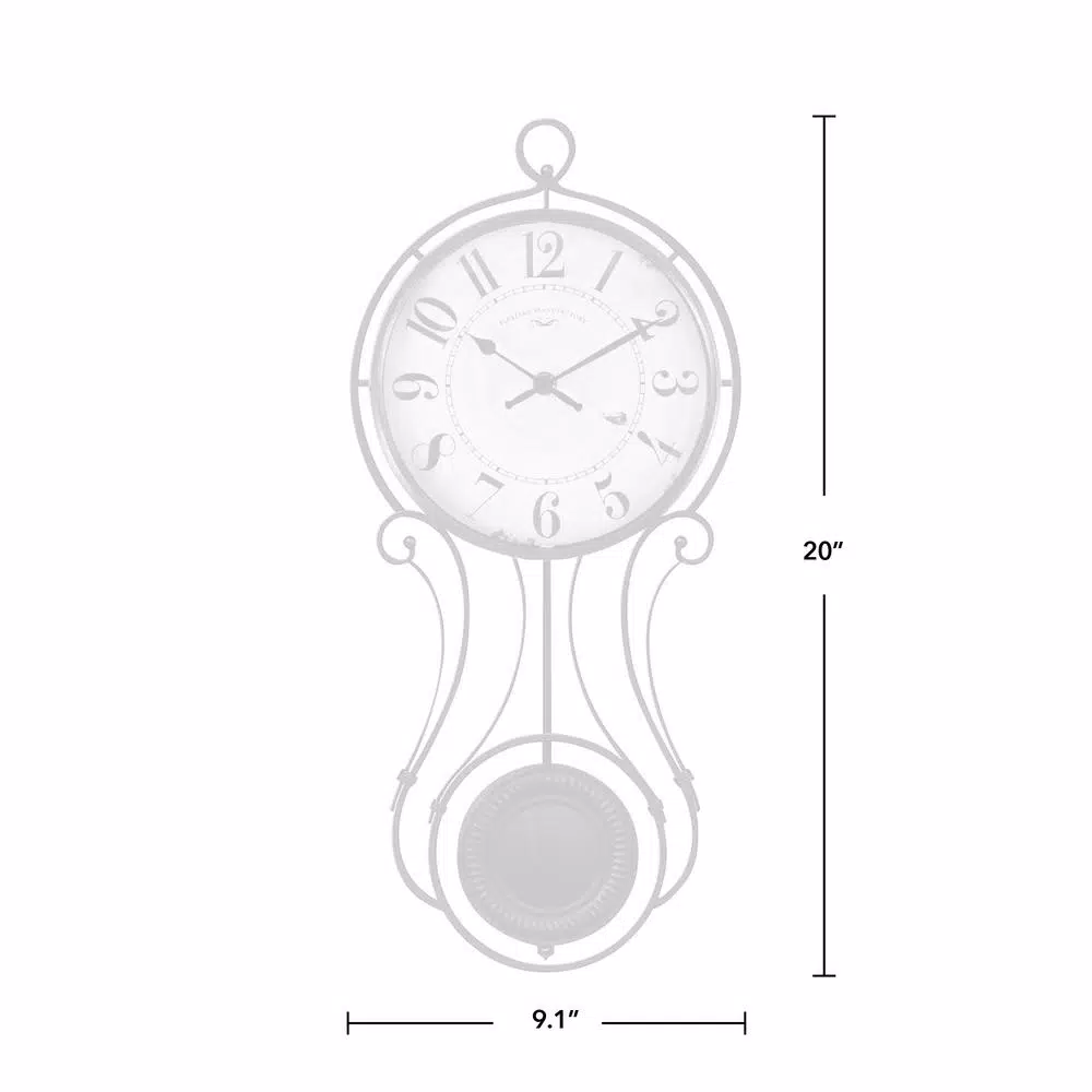 FirsTime & Co. Harwick Pendulum Wall Clock - Black Wrought Iron Farmhouse Decor
