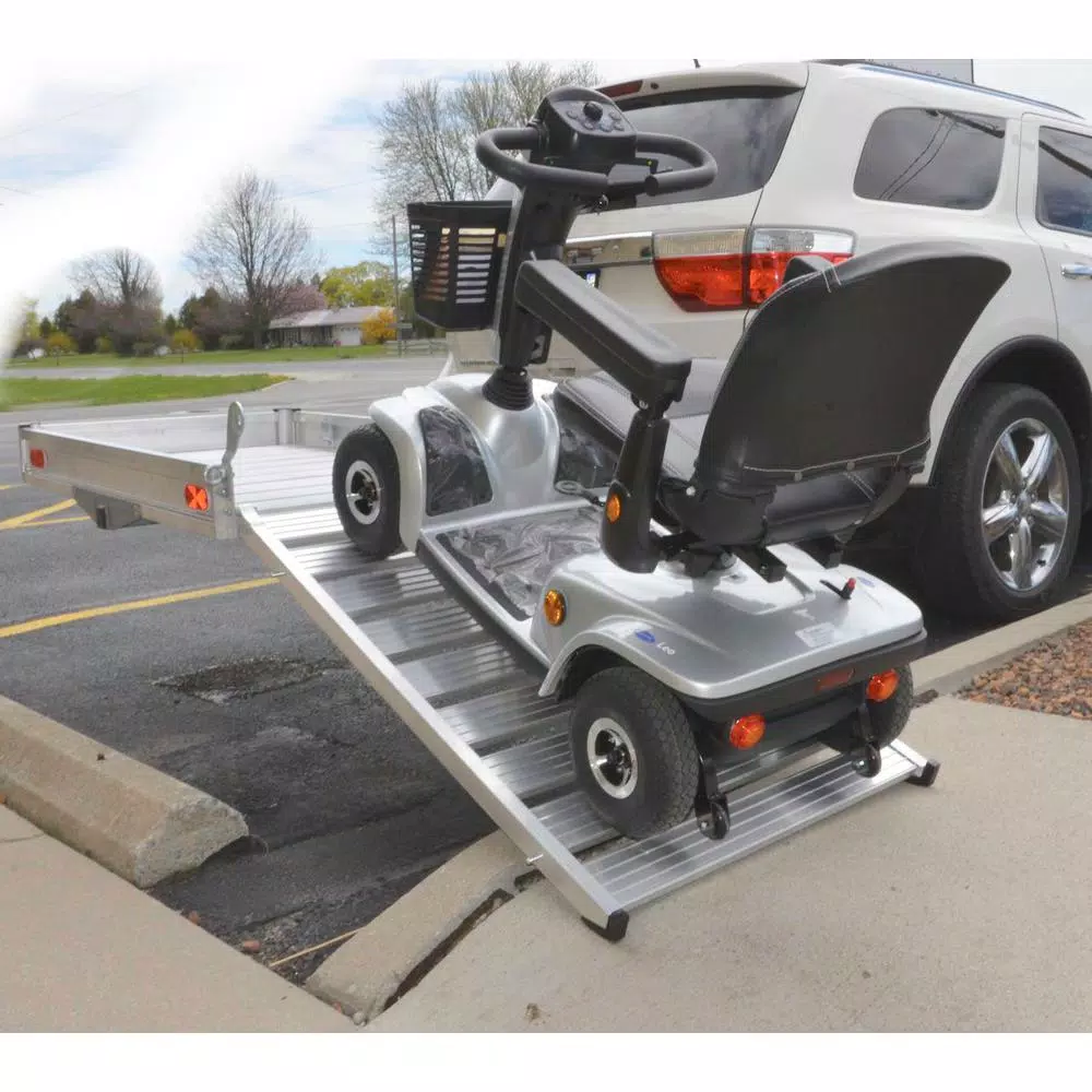Erickson Deluxe Aluminum Mobility Hitch Cargo Carrier with Ramp, 400 lb. Capacity, 2 in. Receiver