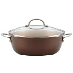 Ayesha Curry Ayesha Home Collection 7.5 Qt. Aluminum Nonstick Stock Pot with Glass Lid, Brown Sugar thumbnail 1