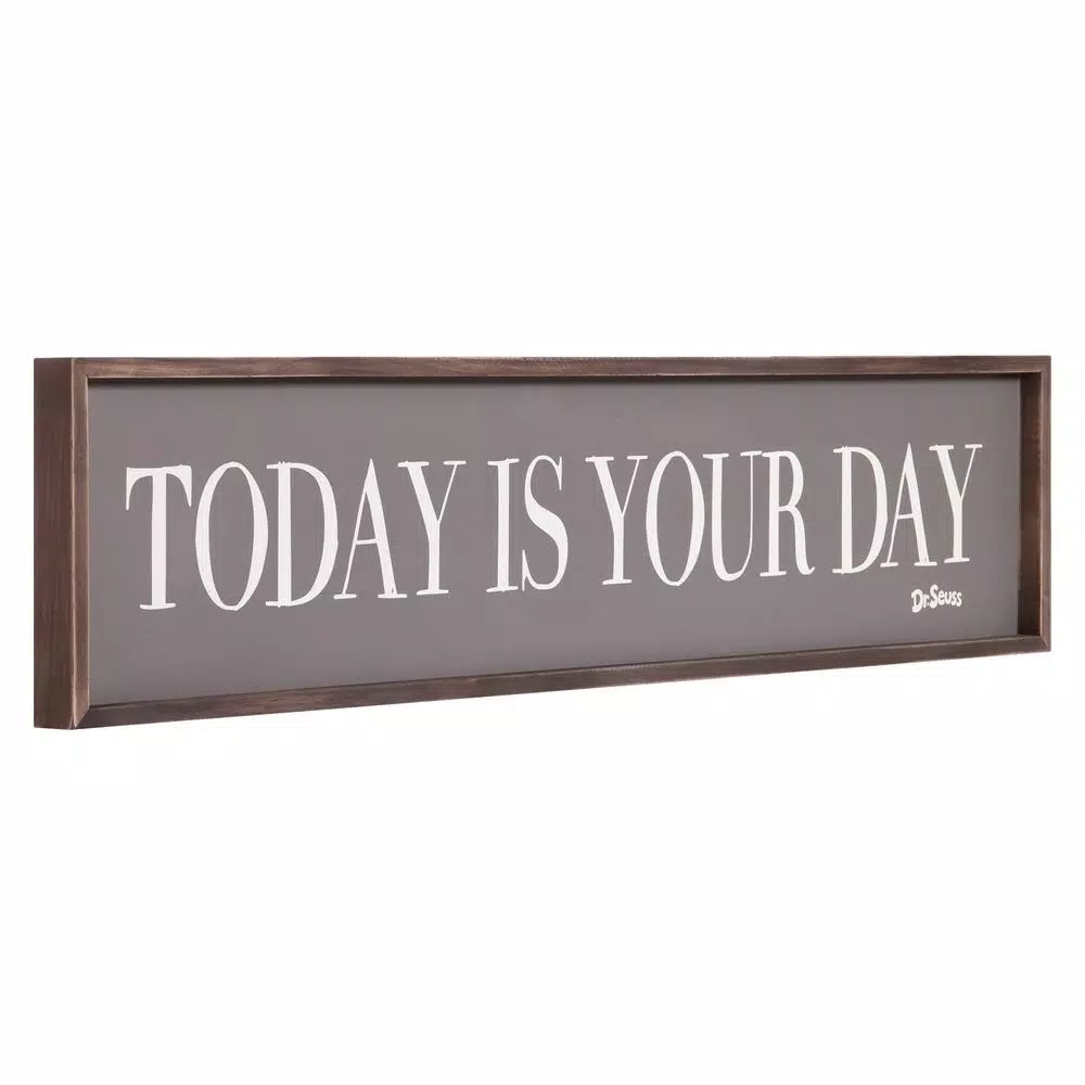 Pinnacle Patton Wall Decor Dr. Seuss Today Is Your Day Framed Wood Wall Art, 49 in. x 11 in.