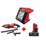 Milwaukee M12 12V Lithium-Ion ROVER LED Compact Flood Light and Compact Vacuum Combo Kit with 3.0 Ah Battery thumbnail 1