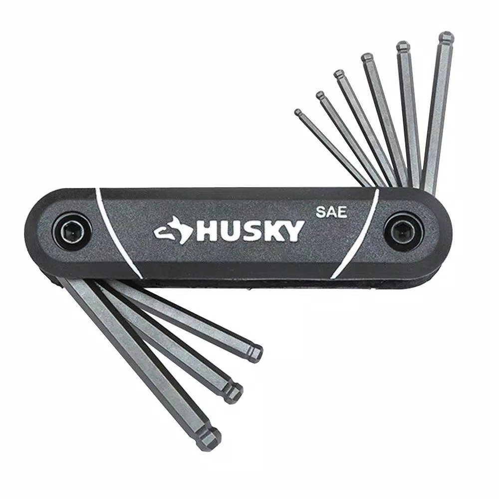 Husky 17-Piece Folding Ball-End Hex Key Set, SAE and Metric
