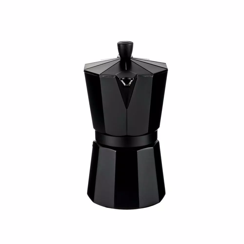Magefesa Kenia Noir 3-Cup Aluminum Espresso Maker - Black Stovetop Moka Pot