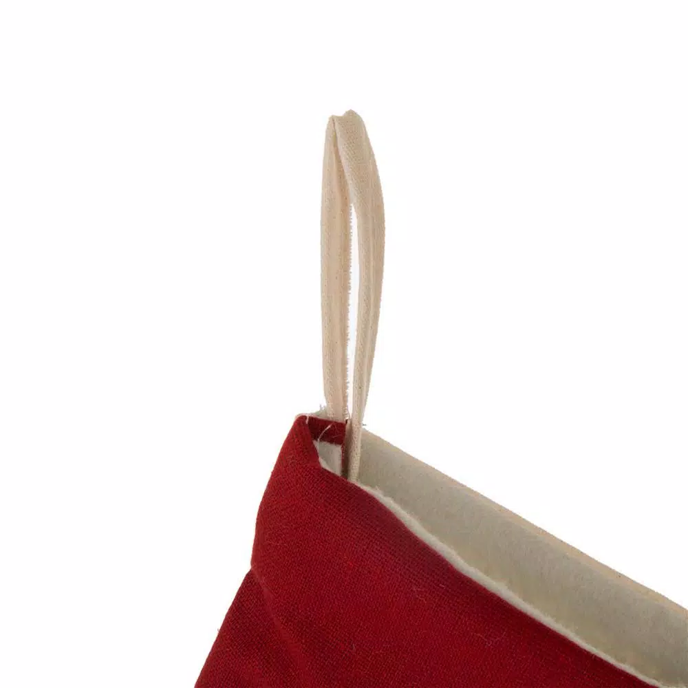 Glitzhome 21 in. Red Cardinal Embroidered Christmas Stockings, Polyester & Linen Blend (2-Pack)