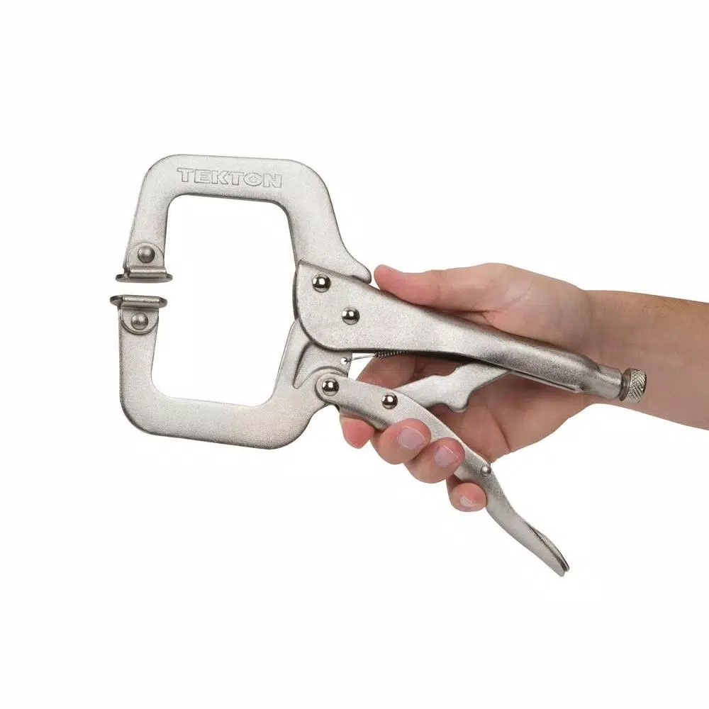 TEKTON 11 in. Swivel Pad Locking C-Clamp