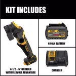 DEWALT 20V MAX Brushless 4.5-5 in. Angle Grinder Kit with FLEXVOLT 6.0Ah Battery thumbnail 2
