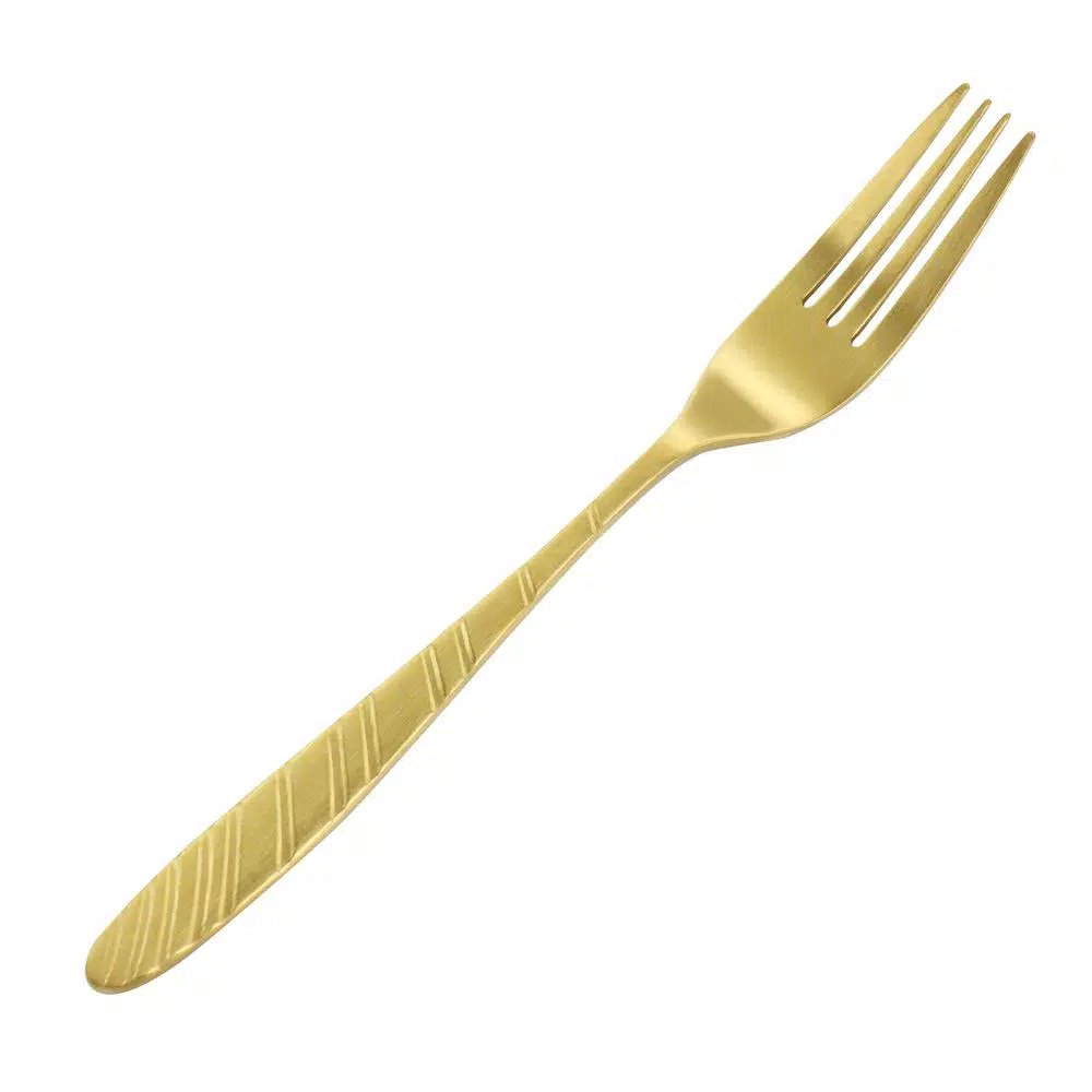 Megachef La Vague 20-Piece Matte Gold Flatware Set, 18/10 Stainless Steel Service for 4
