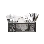 Mind Reader 3-Section Black Mesh Cutlery Holder & Silverware Organizer thumbnail 1
