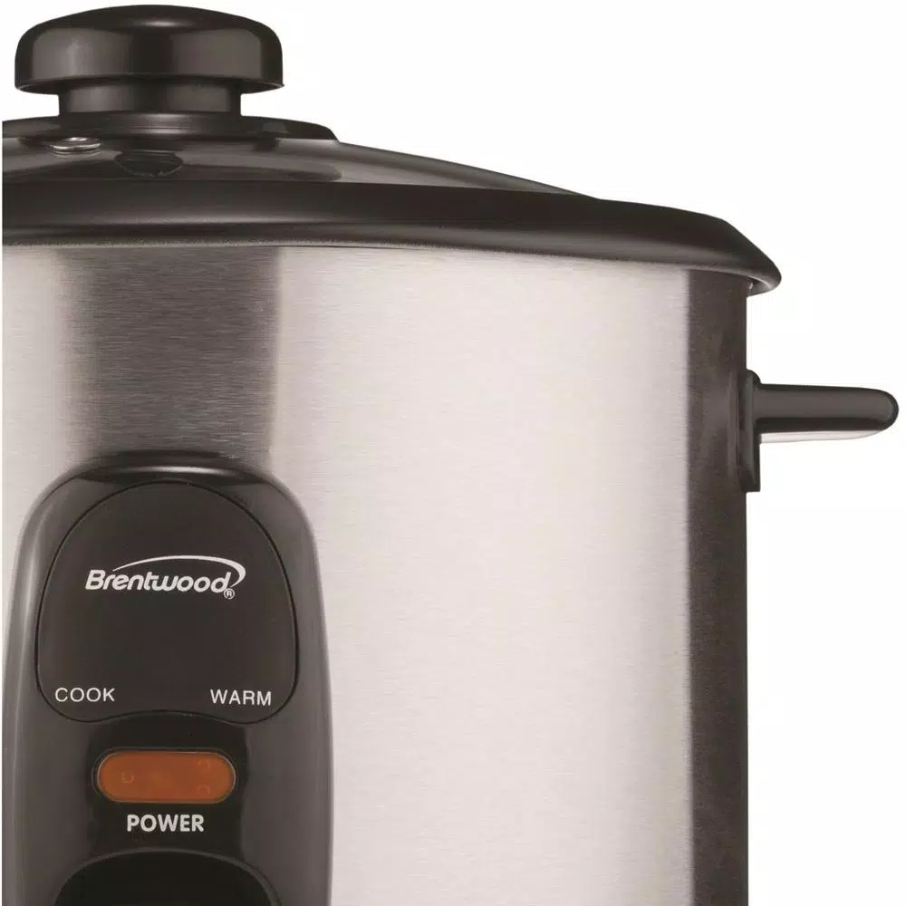 Brentwood Appliances 5-Cup Silver Rice Cooker with Non-Stick Interior and Automatic Shut-Off