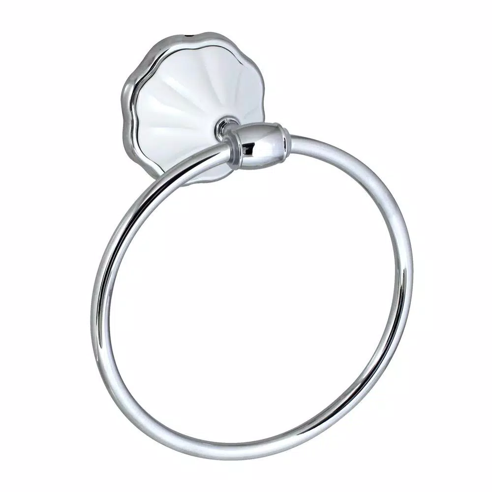 MODONA Flora 4-Piece Bathroom Accessories Set - White Porcelain & Polished Chrome