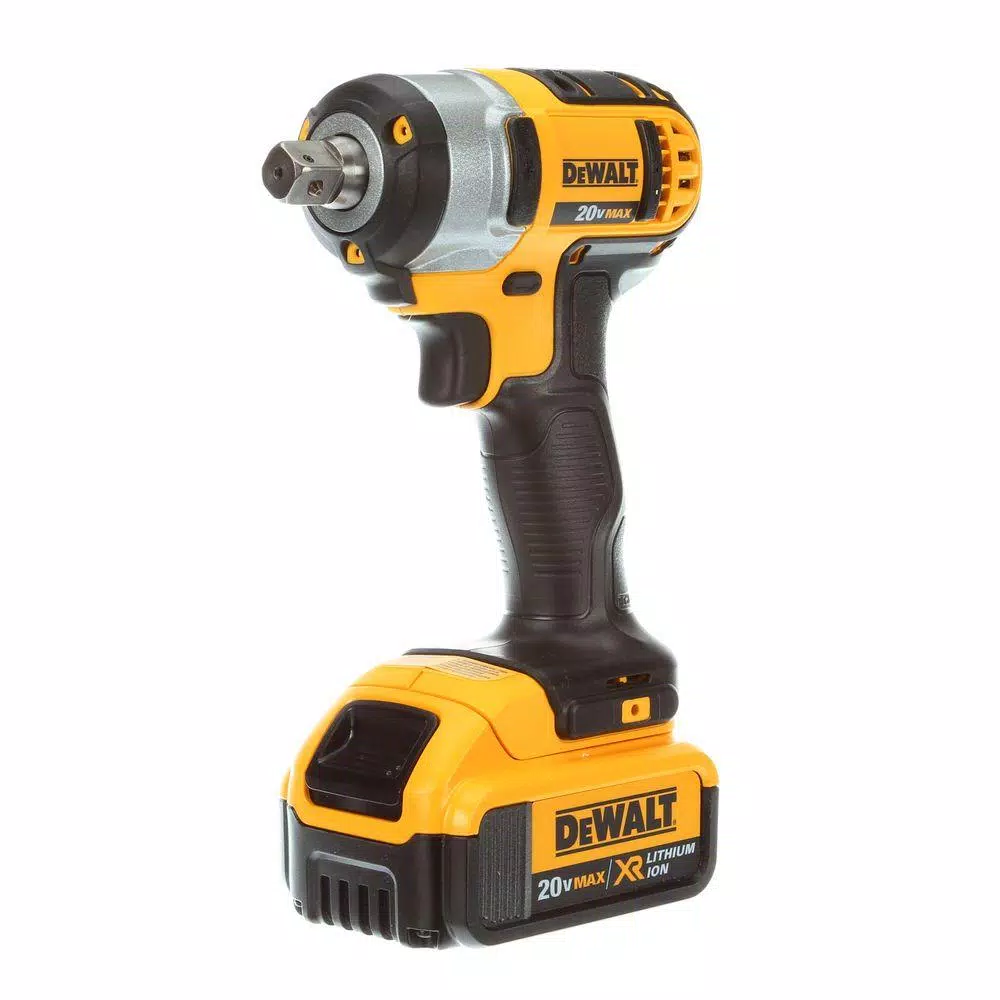 DEWALT 20V MAX Cordless 1/2 in. Impact Wrench Kit with (2) 4 Ah Batteries, Charger, and Case