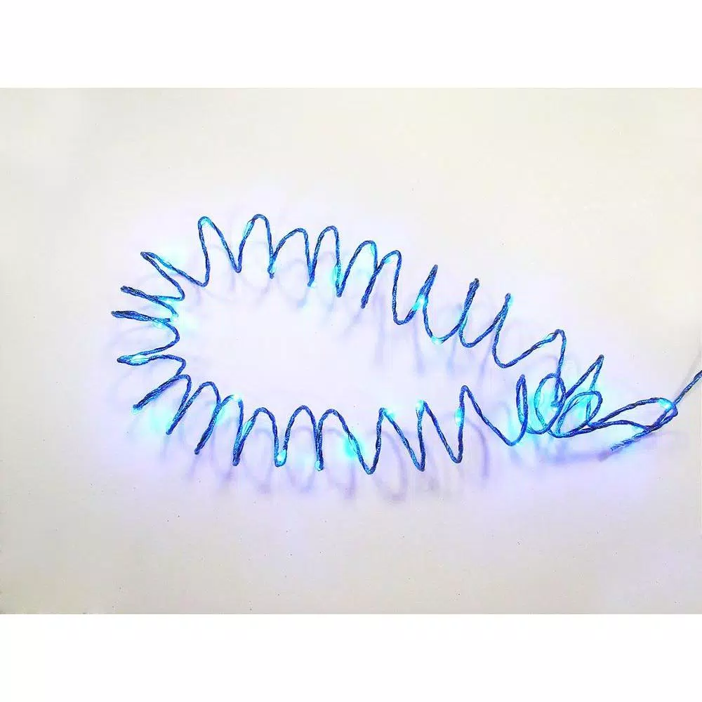 Starlite Creations 12 ft. Pre-Lit Blue LED Single Braided Garland, Battery Operated (Bundle of 2)