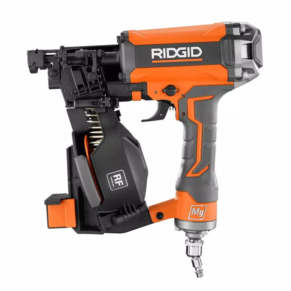 RIDGID 15-Degree 1-3/4 in. Coil Roofing Nailer with 50 ft. Lay Flat Air Hose Kit