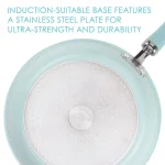 Rachael Ray Create Delicious 6 Qt. Aluminum Nonstick Stock Pot with Glass Lid, Teal Shimmer thumbnail 4