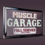Crystal Art Gallery Muscle Garage Full Service Open 24 Hours LED Animated Wall Sign thumbnail 3