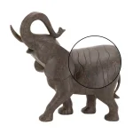 LITTON LANE 10 x 12 in. Decorative Elephant Sculpture - Cracked Dark Brown Clay Finish Polystone Statuary thumbnail 3