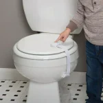 Safety 1st OutSmart Toilet Lock, Child Safety Decoy Button Design, White thumbnail 2