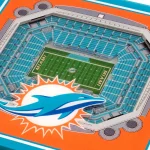 YouTheFan NFL Miami Dolphins StadiumViews 3D Acrylic Coasters, 2-Pack thumbnail 3