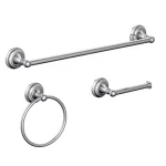 Glacier Bay Tennyson 3-Piece Chrome Bath Hardware Set with 18 in. Towel Bar, Towel Ring, and Toilet Paper Holder thumbnail 1